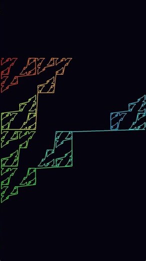 Hilbert Space-Filling Curve Drawn to Order 6 #shorts #generativeart #fractal