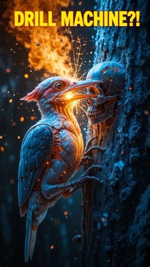 Woodpecker Ki Chonch Ka Secret 😱 Nature Ki Powerful Drilling Machine | Bio Vision Urdu #shorts