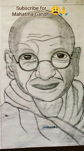 Mahatma Gandhi easy drawing✍️🇮🇳 #art 🌺