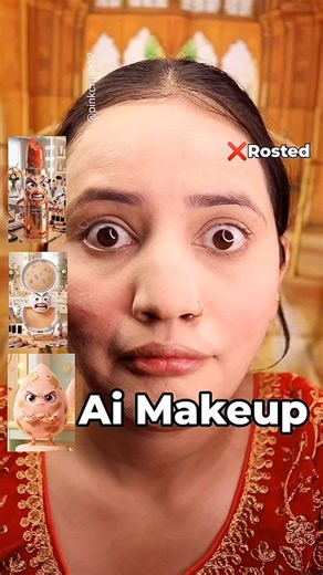 Rubeena Chauhan | Content Creator on Instagram: "👀 Rost Ho to Esa….😂🤣 . . Products From @elle18_india @lakmeindia @reachedmars @officialswissbeauty Ai makeup , wedding makeup , makeup look , ai makeup prodcut , ai products , viral ai video , ai makeup , makeup products ai , trending reel , meme video #aimakeup #makeupproduct #aivideo #weddingmakeup explorer"