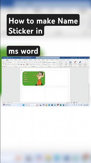 How to make Name Sticker in;ms word||#sticker #msword #shorts #youtubeshorts #computertips #viral