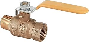 Midline Valve 822MF256 Premium Brass Full Port Ball Valve 3/4 in. FIP x MIP Connections