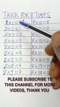 Tricks for 8 Times Table || It Improves Your Arithmetic Skills
