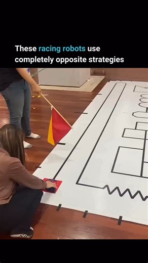 Furiouslytech on Instagram: "Two line-following robots race on the same track using different strategies. The test shows which engineering approach performs better under pressure. Both robots use infrared sensors to detect the black line and adjust speed in real time. Their motors correct instantly as the track curves. One robot prioritizes speed through sharp corners and risks errors. The other stays slower and stable to maintain accuracy throughout. The difference comes down to how their contr