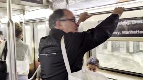 Floodwater gushes into New York city subway station amid heavy rainfall