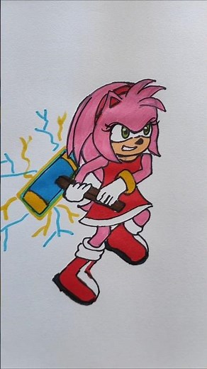 How to Draw Amy Rose step by step drawings #shorts #sonic #drawing #amyrose #amysonic
