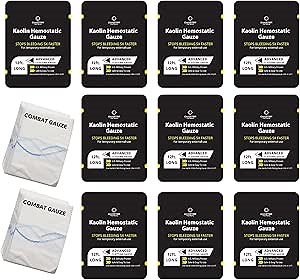 First Aid Advanced Quick Clot Combat Gauze - Flexible Hemostatic Gauze - Stop The Bleed kit Faster Wound Packing with Quick Clotting Medical Gauze - Survival Kit Supplies - 3" x 12.5' (CT-GAUZE10)