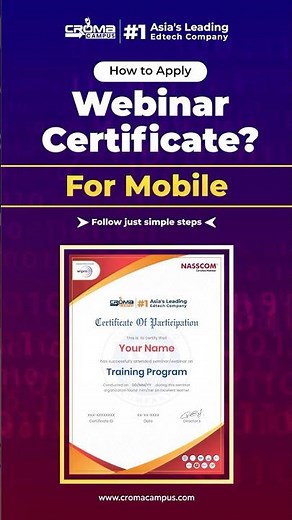 How to Apply for Your Webinar Certificate (For Mobile Users) | Croma Campus