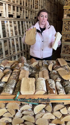Kiln Dried Birch Half Crate - 6 Free Bags of Kindling