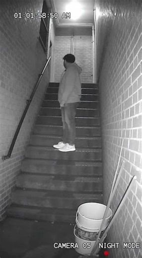 😱👻 CCTV Catches Shadow Silhouette! Staircase Horror at 1:58 AM