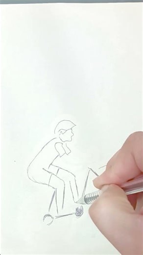 SIMPLE PENCIL DRAWING a cycle man #cycleman