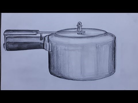 How to draw a Pressure cooker step by step