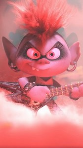 Queen Barb from Trolls World Tour playing electric guitar Rare Gallery wallpaper
