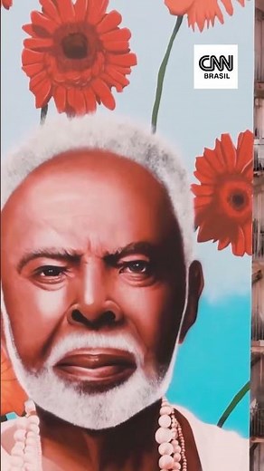 QUE LINDO! Gilberto Gil é homenageado com mural gigante em São Paulo