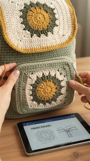 Crochet Phone Bag with Pocket & Floral Details 🌸📱🧶#CrochetPhoneBag #CrochetBagPattern #Crochet