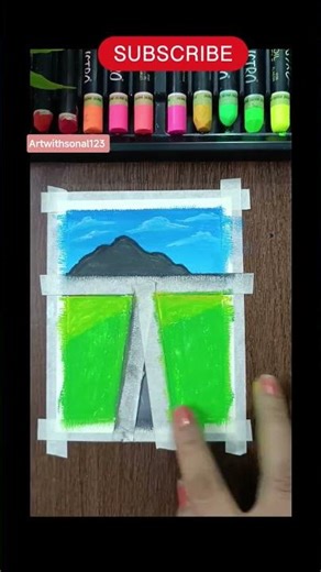 “Mountain Road Painting 🌄” | Easy Landscape Painting🎨🖌️ #Shorts #viral