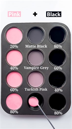 Pink Vs Black Satisfying Color Mixing! Water Color Mixing #colormixing #satisfying #asmr #watercolor | Painting Academy