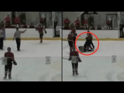 Hockey Player ATTACKS Ref with Cheap Shot After Leaving Penalty Box, Gets ARRESTED