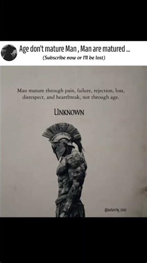 Man are matured through the sufferings, before the age . #quotes