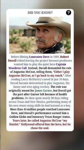 Robert Duvall’s Greatest Western Role