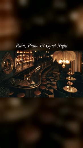 Rainy Night Jazz in a checkered-floor 1940s new york bar | vintage noir jazz (w/ rain asmr)