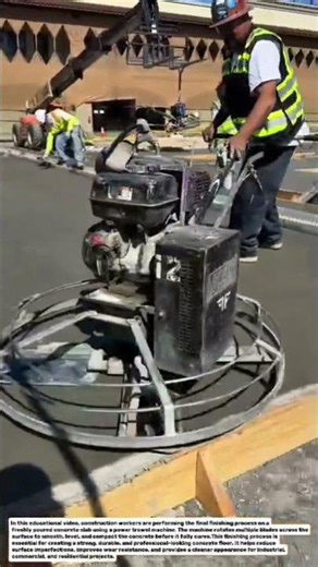 Amazing Concrete Power Trowel Finishing Process! Smooth Slab Construction Technique.