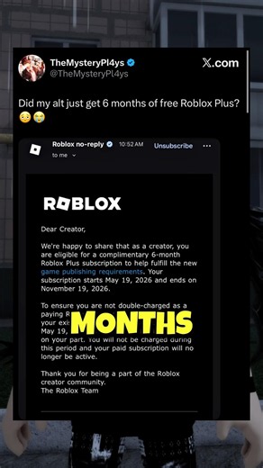 Free roblox plus for 6 months 🤯🤯 #roblox #shorts