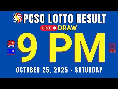 [LIVE] PCSO 9:00 PM Lotto Draw Today - October 25, 2025 #EZ2Result #3dlotto #pcsolottoresulttoday