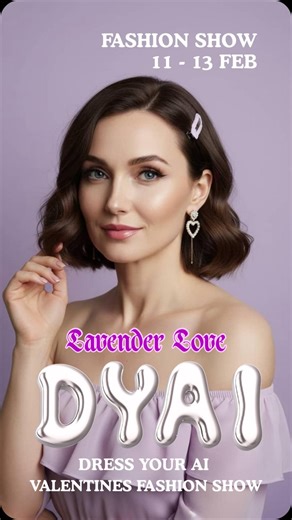 Kelly | AI Luxury Content Creator on Instagram: "Lavender Love Faceless AI Reel using an AI Twin. No filming. No talking head. Valentine’s Fashion Show Day 3 ~ from Dress Your AI Crochet halter-neck top Creator: @shelleybanksonline Strapless Couture Creator: @digitalbysaadia Mod Quant Creator: @sjnewera Leather Shorts Creator: @facelesspowermoves Comment “VALENTINE” to join the DYAI Community💜"