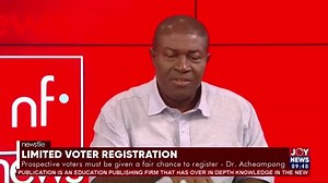 14 reactions | Limited voter registration: Time has come to put a bottom line to the constant voter registration disputes. - Nana Akomea [Member, NPP Communications] #Newsfile | JoyNews | Facebook