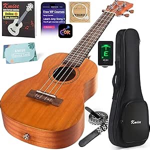 Kmise Tenor Ukulele Starter Kit Mahogany Ukelele 26 inch with Gig Bag Tuner Strap String Instruction Booklet
