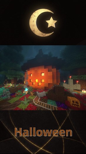 マインクラフトでハロウィンかぼちゃ建築！初心者向け月建築