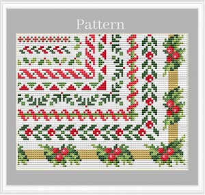 Christmas Borders Cross Stitch Pattern, Square Border, Christmas Frames, Floral Border - Etsy