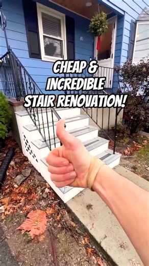 This Stair Restoration Completely Changed the House Entrance 😍🏠 #diy #construction #doityourself