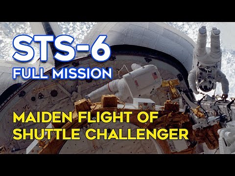 STS-6 Full Mission - Launch, Satellite Deployment, Landing, EVA, Astronaut, Challenger, Documentary