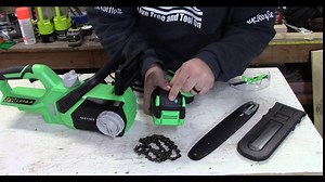 Cordless Electric Chainsaw 10-Inch 20V 4.0AH Lithium-Ion Battery Powered Chain Saw Kit with Auto-Tension and Lubrication for Small Limbs, Trees, Branches, Pruning, and Wood Cutting