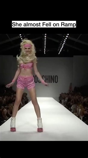 Model almost fell on the ramp while Skating!