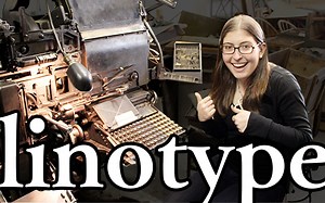 实拍：工作中的Linotype字体排印机