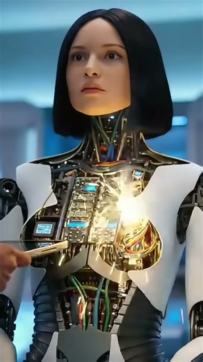 Humanoid sparks and smokes during inspection! #robots #humanoid