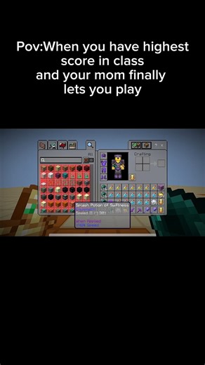POV:When you got the highest score in class and your mom lets you play #minecraft #edit #pvp