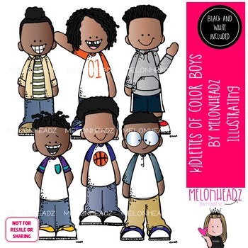 Kidlettes of Color clip art, Boys clip art, African American clip art Mini