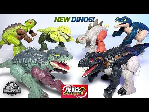 NEW FIERCE CHANGERS Toys! Jurassic World Transforming Dinosaurs Toys!
