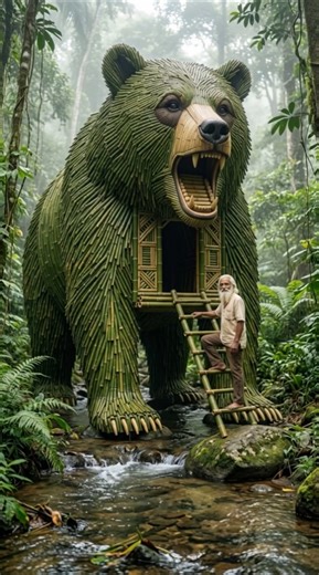 Hidden Bamboo Treehouse in Indian Jungle EP 2 | Ultimate Bamboo Craft & Survival Build #house #short