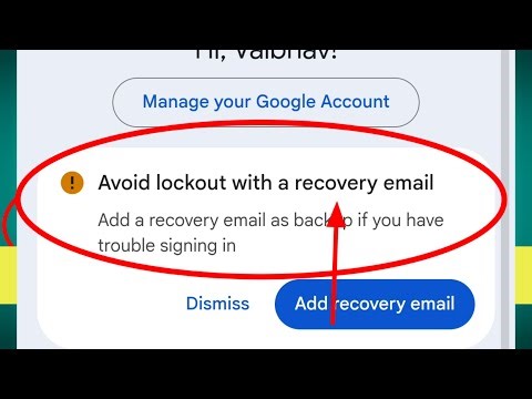 Avoid Lockout With A Recovery Email | add a recovery email as backup if you have trouble signing in