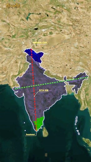 India’s Length & Width Explained with Map Animation 🇮🇳#geography #mapanimation