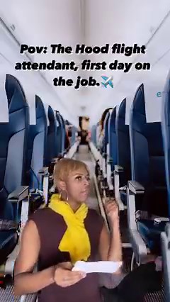 3.6M views · 128K reactions | The Hood flight attendant, first day on the job.✈️#funny #flightattendant #MissRenee | Hollywoodgengen | Facebook