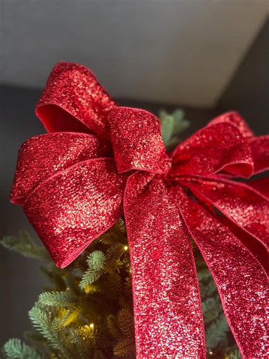 Ralph Lauren Red Christmas Tree Topper Bow, Holiday Decor, Red Tree Topper, Traditional Tree Topper Bow, Ribbon Tree Topper - Etsy