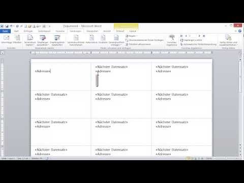 Videoanleitung Erstellen und Drucken von Etiketten mit Word 2010