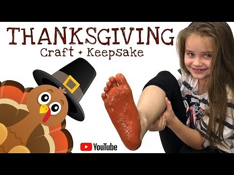 THANKSGIVING CRAFT KEEPSAKE / TEENS KIDS TODDLERS TURKEY DIY ART PROJECT / HANDPRINT & FOOTPRINT DIY