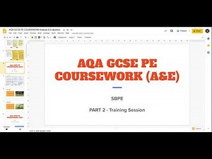 AQA GCSE PE Coursework - Training Session SBPE